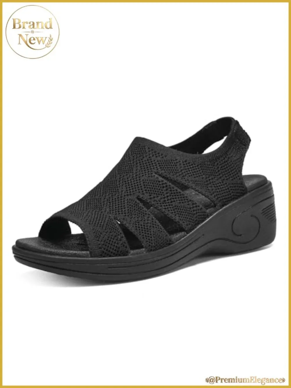 Womens Wedge Sandals Open Toe Elastic Ankle Strap Comfortable Summer Dressy
